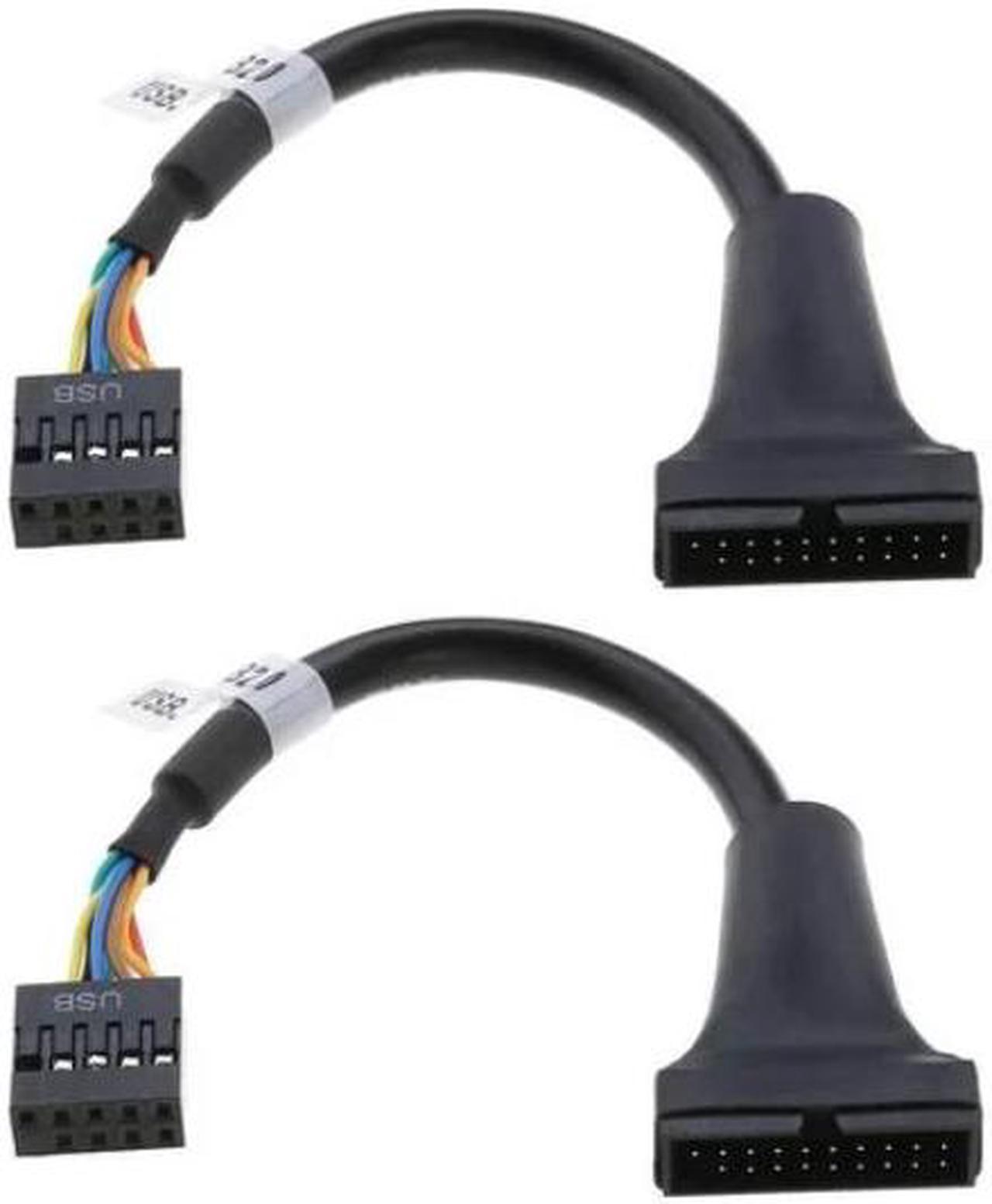 2 x USB 3.0 to USB 2.0 Motherboard Adapter Cable,19 Pin 20pin USB3.0 Male to 9 Pin USB2.0 Female Motherboard Cable