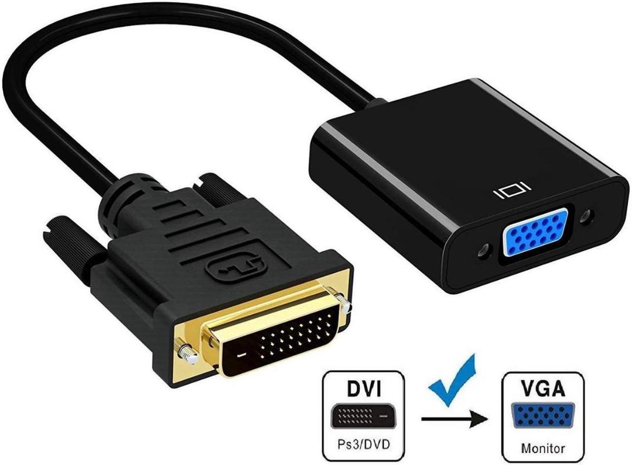 DVI TO VGA Converter,10inch DVI-D 24+1 pin Male to VGA 15 pin Female Adapter DVI to VGA Cable Converter With High performance Chip