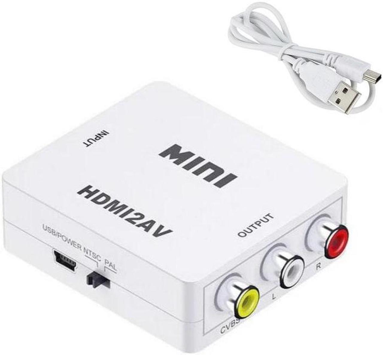 WPIT HDMI2AV Mini HDMI to AV CVBS L/R Video Audio Adapter Support NTSC and PAL Output,White