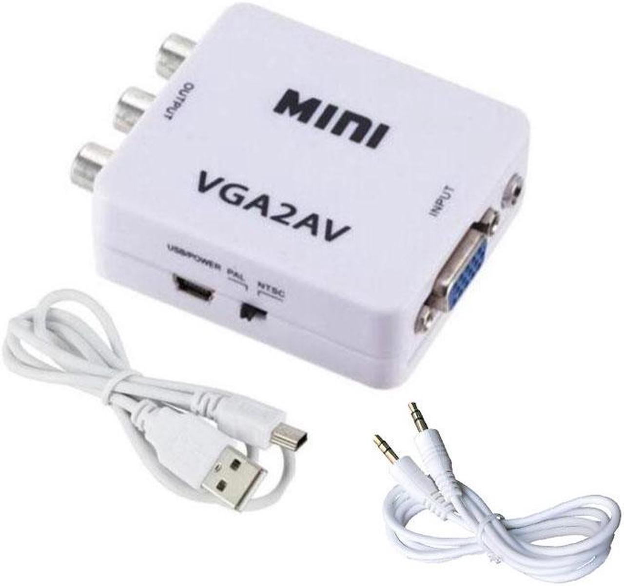 WPIT 1080P Mini VGA2AV Adapter,VGA to AV Video Converter PC to TV ,VGA TO RCA