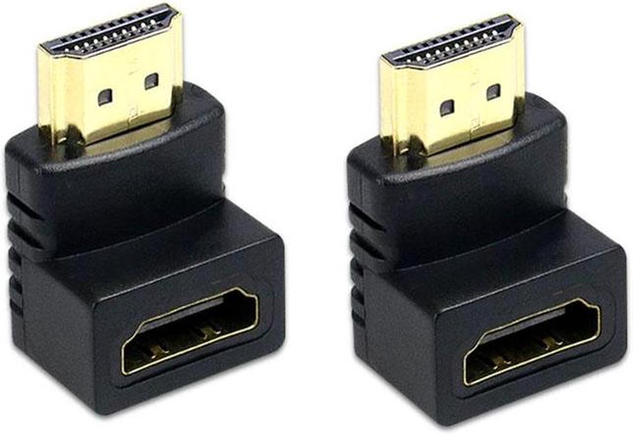 2 PACK-4K HDMI Saver 90 Degree(Down Angle) Video Converter,HDMI Male to Female Elbow Extension Adapter