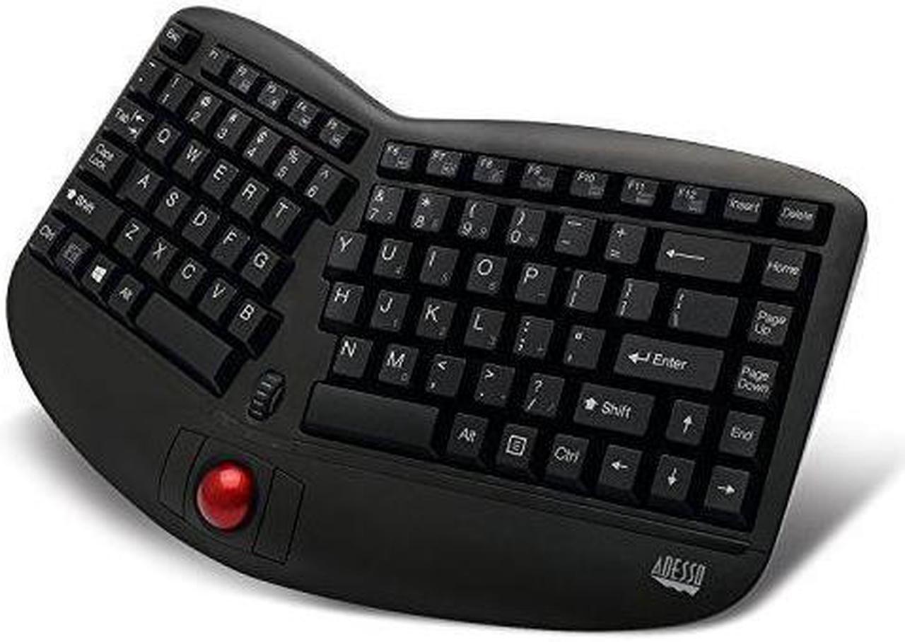 Alt view image 2 of 7 - Adesso Tru-Form Media 3150-2.4 GHz Wireless Ergo Trackball Keyboard (WKB-3150UB)
