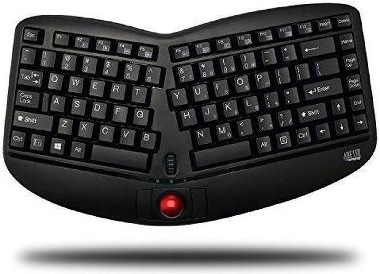 Main image of Adesso Tru-Form Media 3150-2.4 GHz Wireless Ergo Trackball Keyboard (WKB-3150UB)