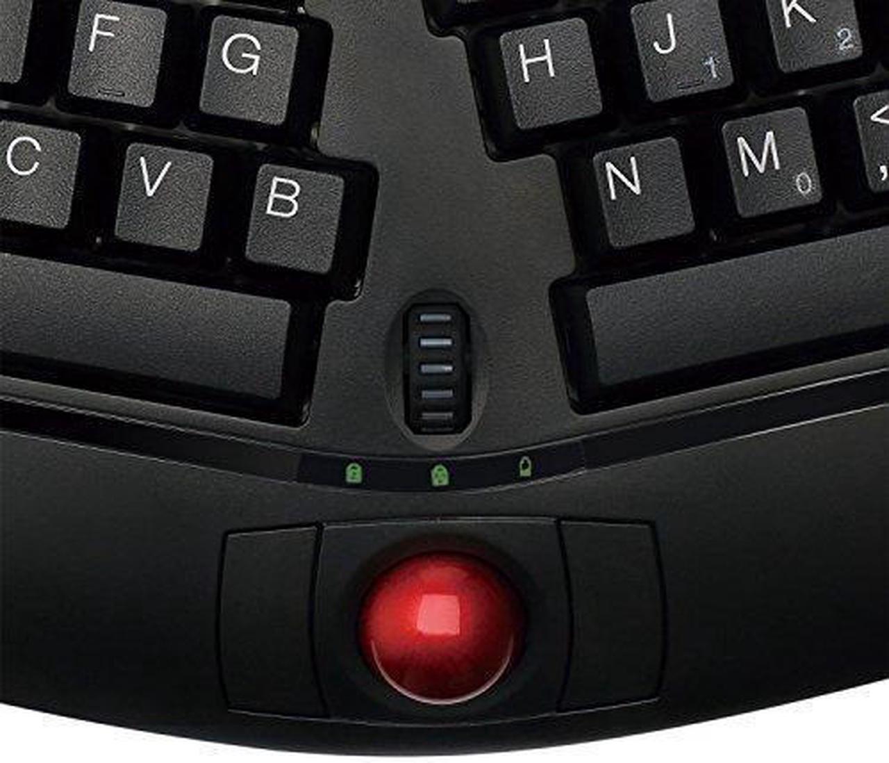 Alt view image 6 of 7 - Adesso Tru-Form Media 3150-2.4 GHz Wireless Ergo Trackball Keyboard (WKB-3150UB)