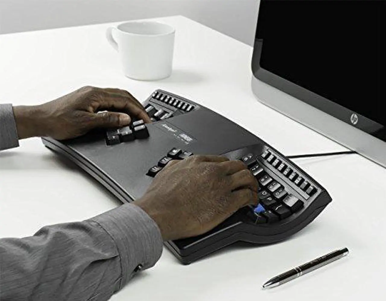 Alt view image 7 of 7 - Kinesis KB600 Advantage2 USB Contoured Keyboard (Black) with SmartSet Programming Technology for PC and MAC Plus Advantage Palm Pads And Jestik Microfiber - VALUE BUNDLE