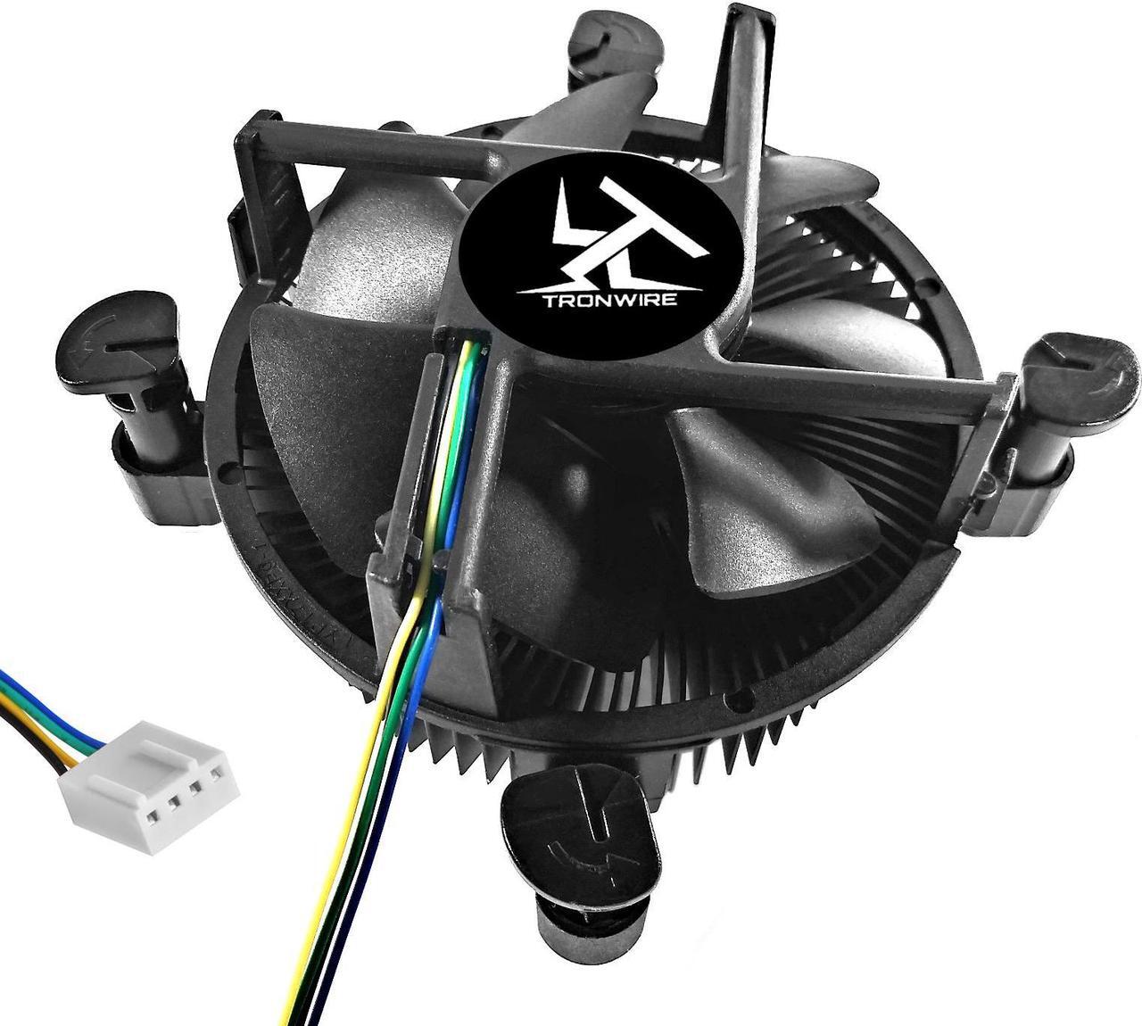 Alt view image 2 of 4 - TRONWIRE TW-45 CPU Cooler For Intel Core i3 i5 i7 i9 Socket 1851 1700 Black Aluminum Heatsink Copper Core Base 4-Pin PWM 92mm Low Profile 3000 RPM Fan Pre-Applied Thermal Paste