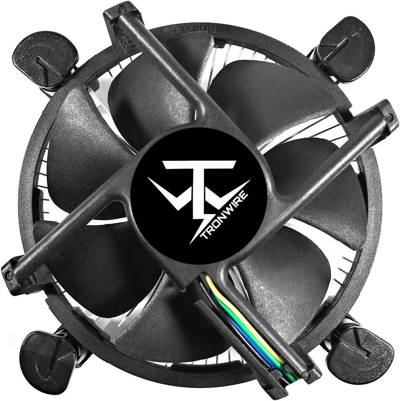 Main image of TRONWIRE TW-45 CPU Cooler For Intel Core i3 i5 i7 i9 Socket 1851 1700 Black Aluminum Heatsink Copper Core Base 4-Pin PWM 92mm Low Profile 3000 RPM Fan Pre-Applied Thermal Paste