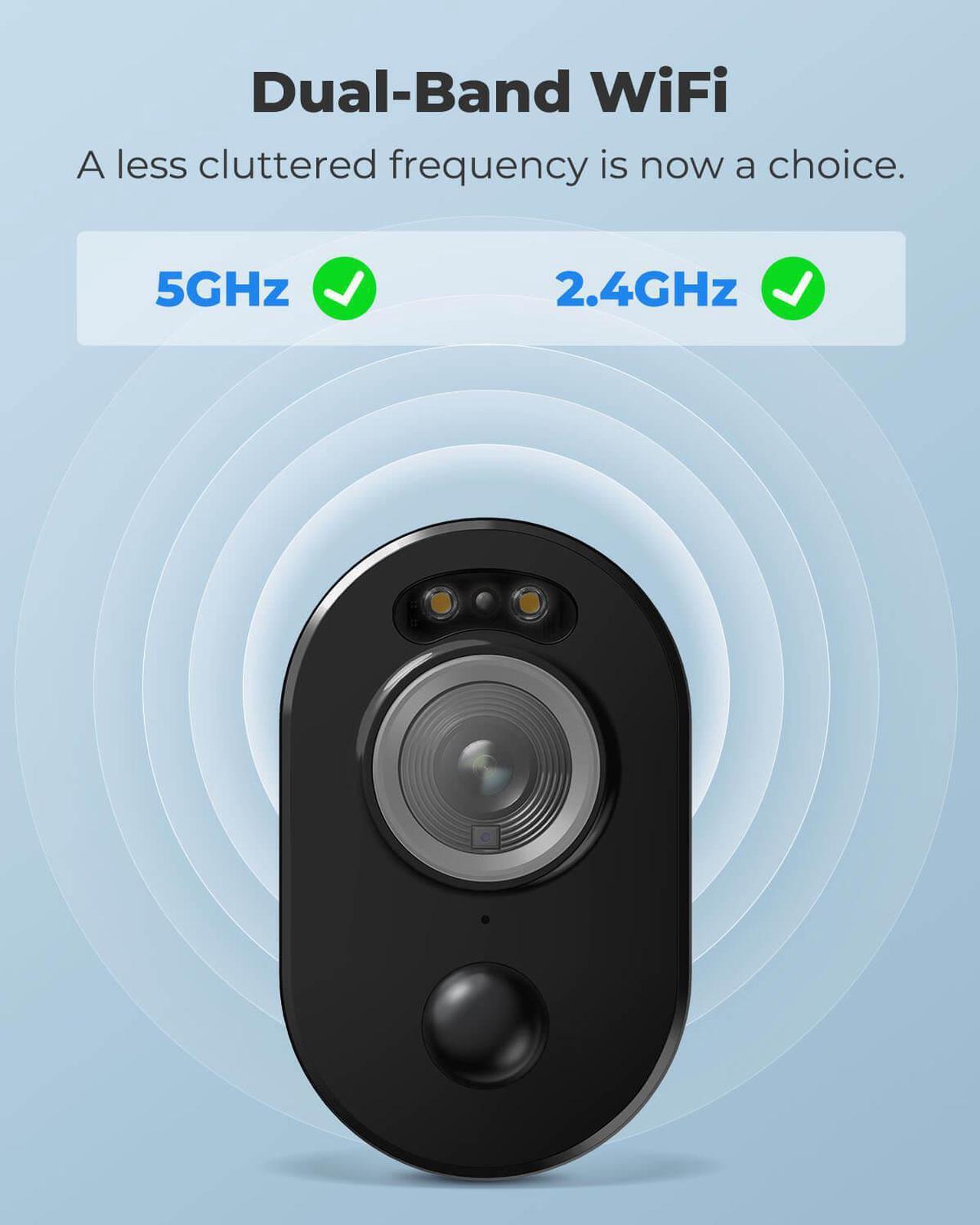 Alt view image 4 of 7 - Reolink Security Camera Wireless Outdoor, 2K 4MP Night Vision with Spotlight, 2.4/5Ghz Dual-Band WiFi, Wire-Free Battery Solar Powered, Smart Detection, Timelapse - Argus series +Solar Panel-Black