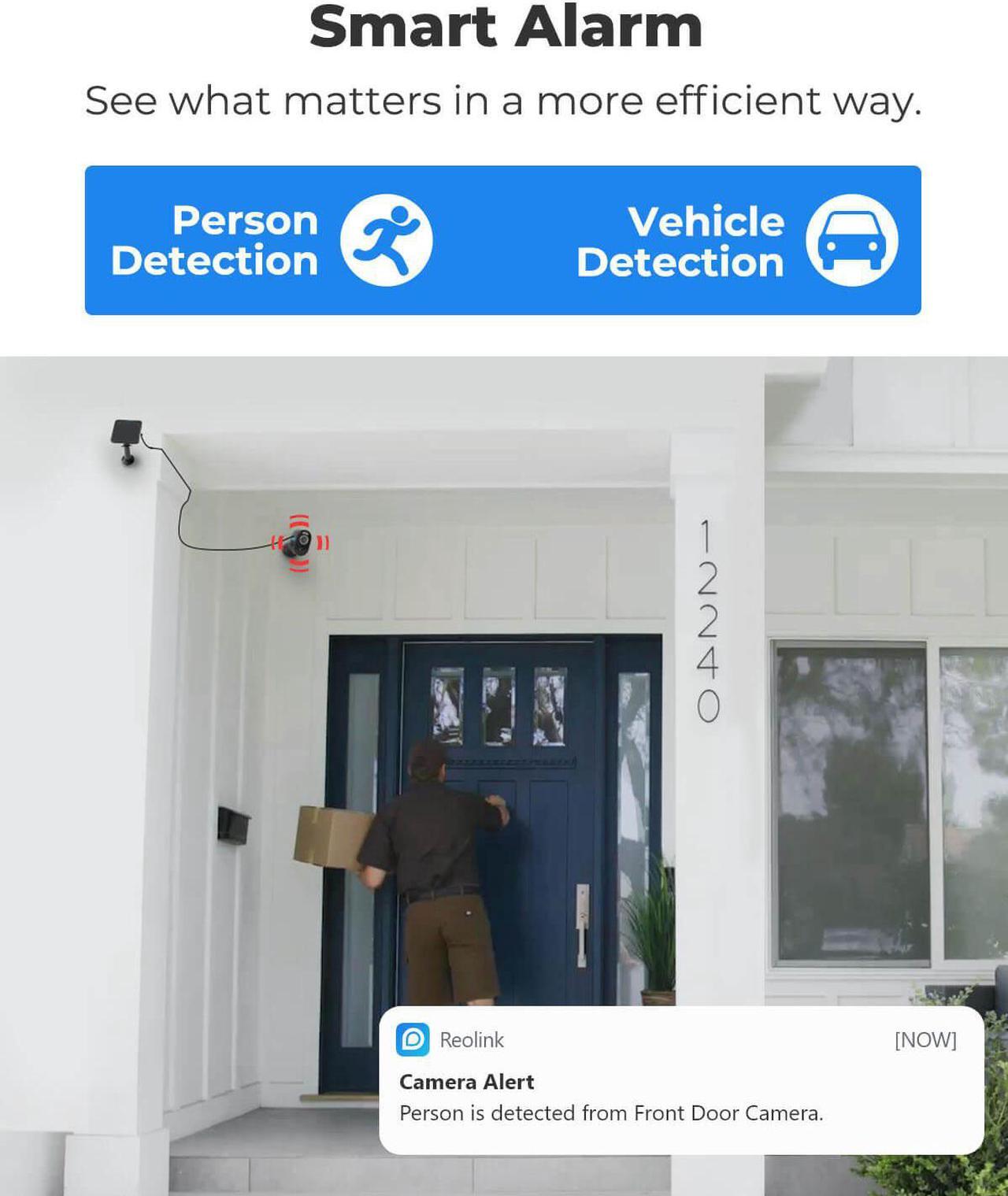 Alt view image 3 of 7 - Reolink Security Camera Wireless Outdoor, 2K 4MP Night Vision with Spotlight, 2.4/5Ghz Dual-Band WiFi, Wire-Free Battery Solar Powered, Smart Detection, Timelapse - Argus series +Solar Panel-Black