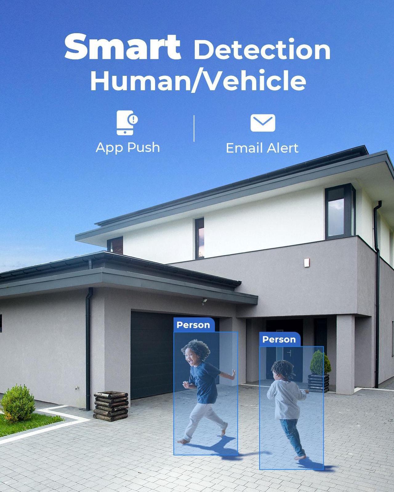 Alt view image 3 of 7 - Reolink PoE Security Camera System Bundle, 16pcs 8MP Person/Vehicle Detection Smart Cameras, a 16CH NVR Pre-Installed with 4TB HDD (Include 8 x 18M Cat5 Cable) - RLK16-800B8 + 8PCS RLC-810A