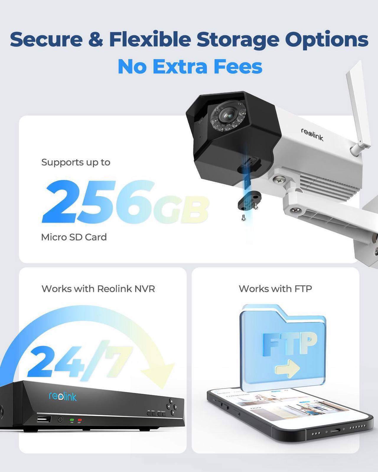 Alt view image 7 of 7 - Reolink 4K WiFi Security Camera Outdoor with 180° Ultra-Wide Angle, 2.4/5 GHz WiFi IP Camera, Smart Human/Vehicle/Pet Detection, Color Night Vision, IP66 Waterproof - Reolink Duo series WiFi  Camera