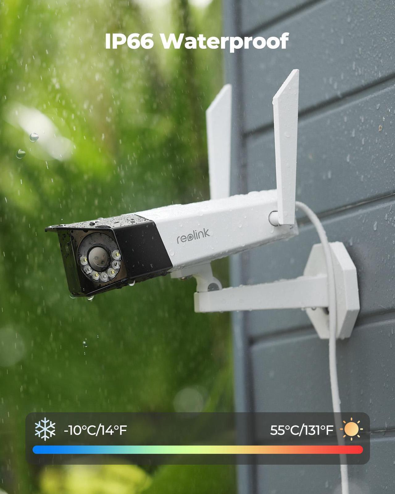Alt view image 8 of 7 - Reolink 4K WiFi Security Camera Outdoor with 180° Ultra-Wide Angle, 2.4/5 GHz WiFi IP Camera, Smart Human/Vehicle/Pet Detection, Color Night Vision, IP66 Waterproof - Reolink Duo series WiFi  Camera