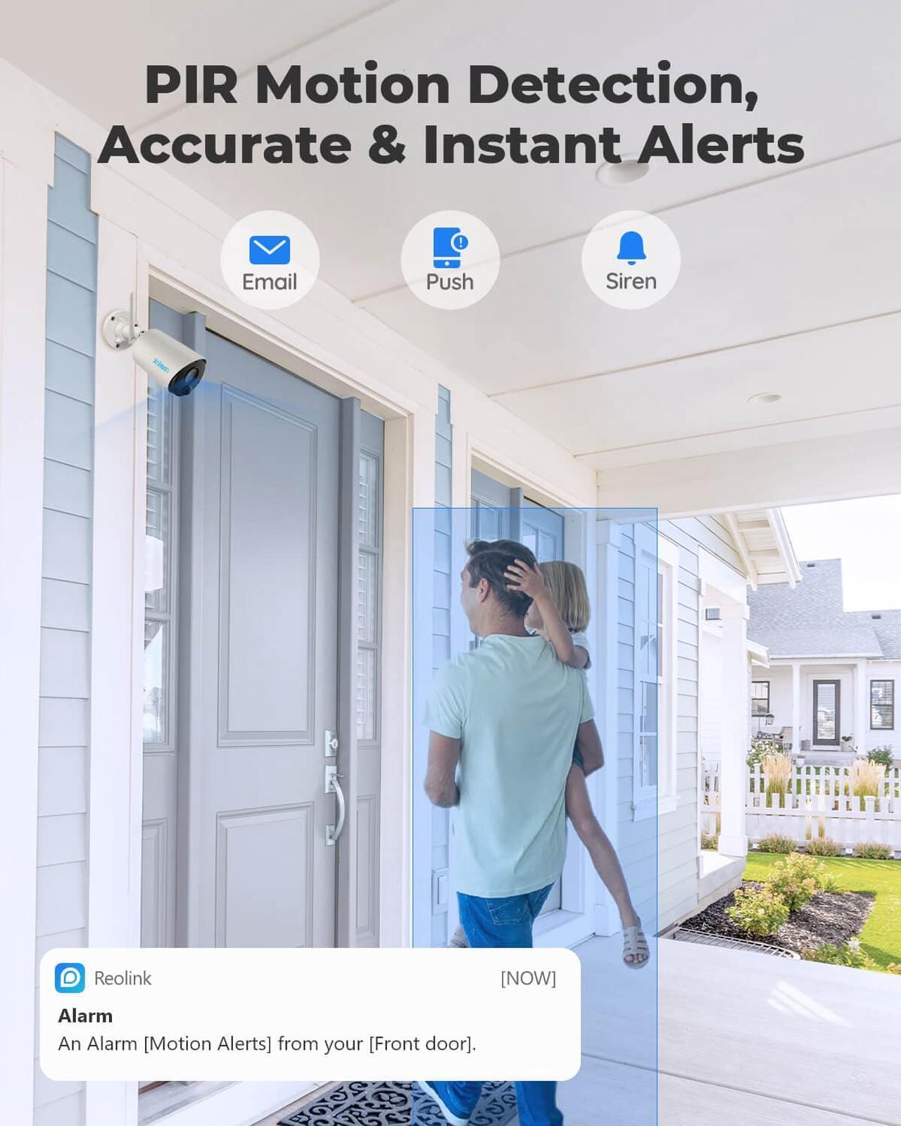 Alt view image 2 of 7 - Reolink Wireless Security Camera Outdoor 3MP HD, Rechargeable Battery-Powered, 2.4GHz WiFi, Night Vision, 2-Way Talk, Works with Alexa, Local SD Storage Smart Alarm -  Argus Eco