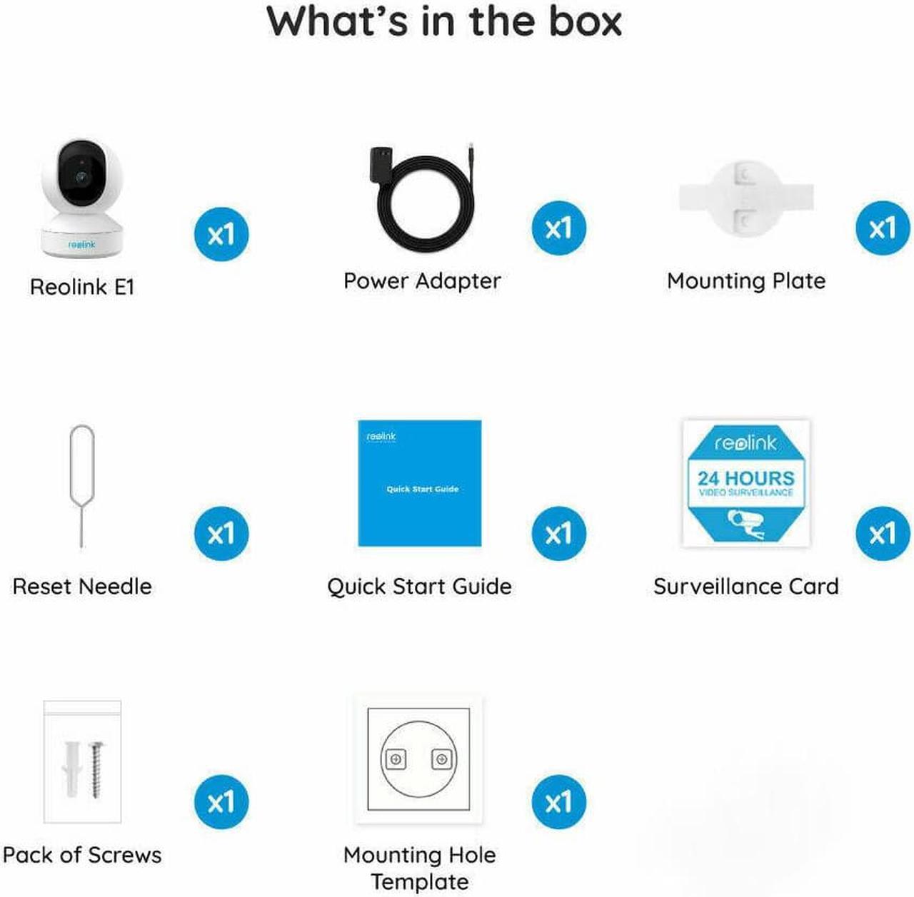 Alt view image 7 of 7 - Reolink E1 Smart Detect 3MP HD Wireless Security Camera, Plug-in Indoor 2.4GHz WiFi Camera for Home Security/Baby Monitor/Pets, Pan Tilt Night Vision Local Storage Works with Alexa/Google Assistant
