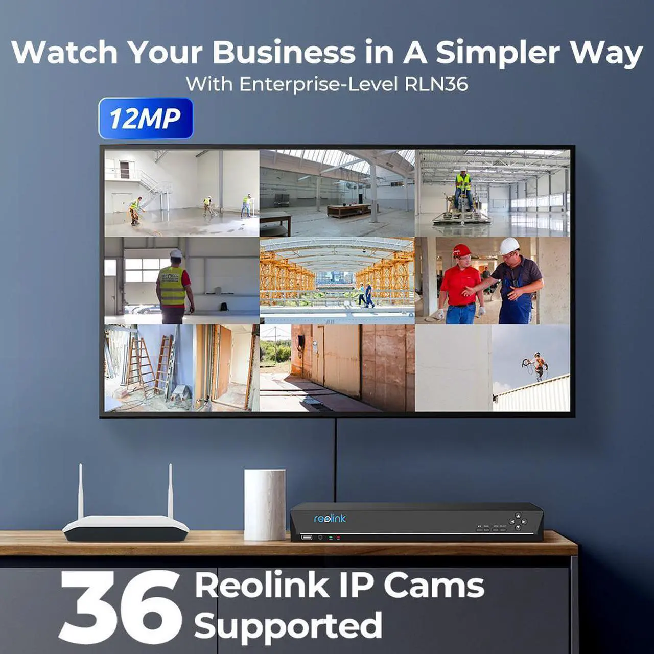 Alt view image 2 of 7 - REOLINK 36 Channel 12MP PoE NVR Video Recorder, Capacity Up to 48TB Supports 6K 4K 5MP 4MP PoE/WiFi Cameras, Alarm In/Out 2-Way Audio