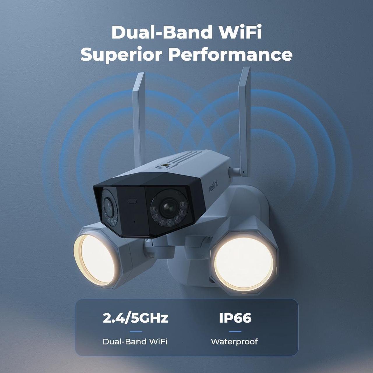 Alt view image 3 of 7 - Reolink Duo Floodlight WiFi Wireless Camera, 4K Dual-Lens, 2.4G/5GHz WiFi, 180 FOV, Smart Human/Vehicle/Pet Detection, Color Night Vision, Outdoor Security Camera
