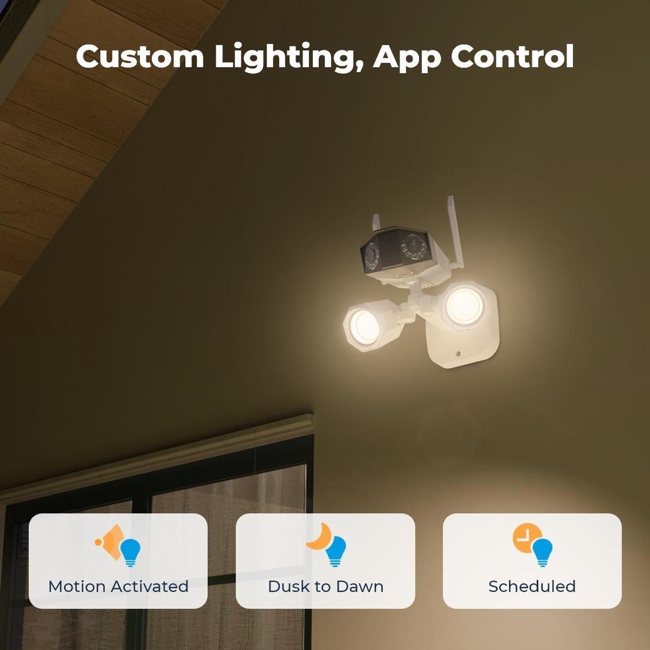Alt view image 6 of 7 - Reolink Duo Floodlight WiFi Wireless Camera, 4K Dual-Lens, 2.4G/5GHz WiFi, 180 FOV, Smart Human/Vehicle/Pet Detection, Color Night Vision, Outdoor Security Camera