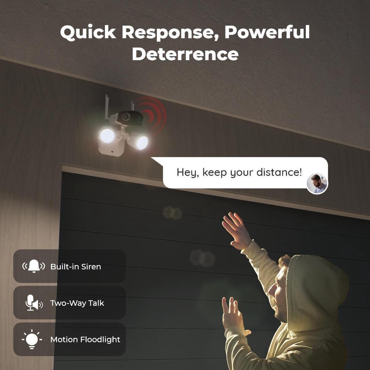 Alt view image 4 of 7 - Reolink Duo Floodlight WiFi Wireless Camera, 4K Dual-Lens, 2.4G/5GHz WiFi, 180 FOV, Smart Human/Vehicle/Pet Detection, Color Night Vision, Outdoor Security Camera
