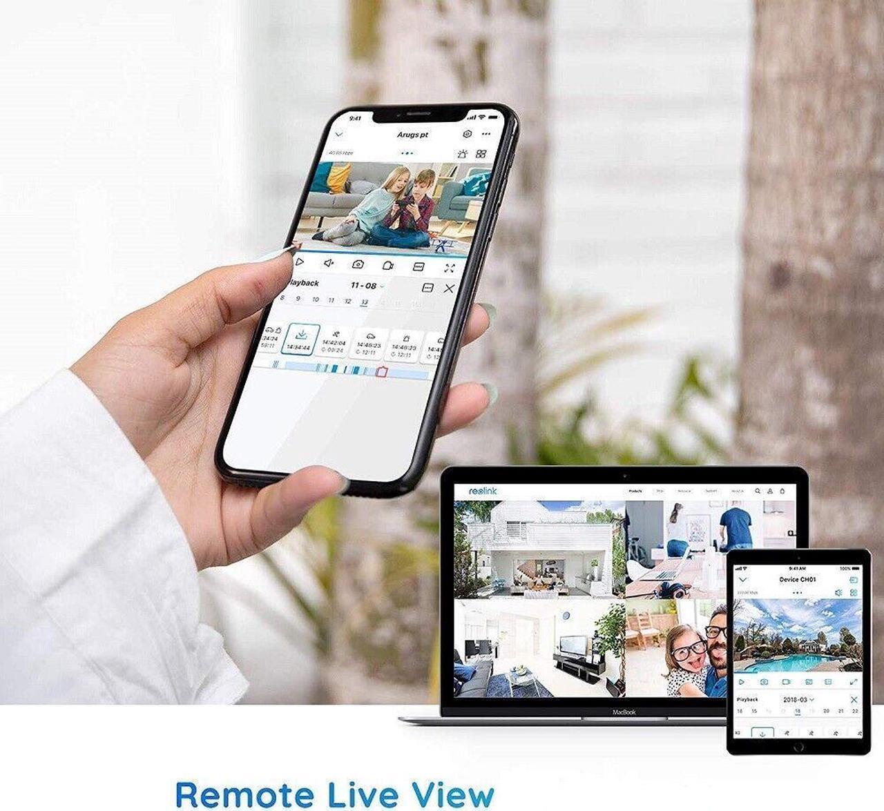 Alt view image 5 of 7 - Reolink 5MP Outdoor PoE Security IP Camera Smart Human/Vehicle Detection Audio Work with Google Assistant Dome Camera RLC-520A