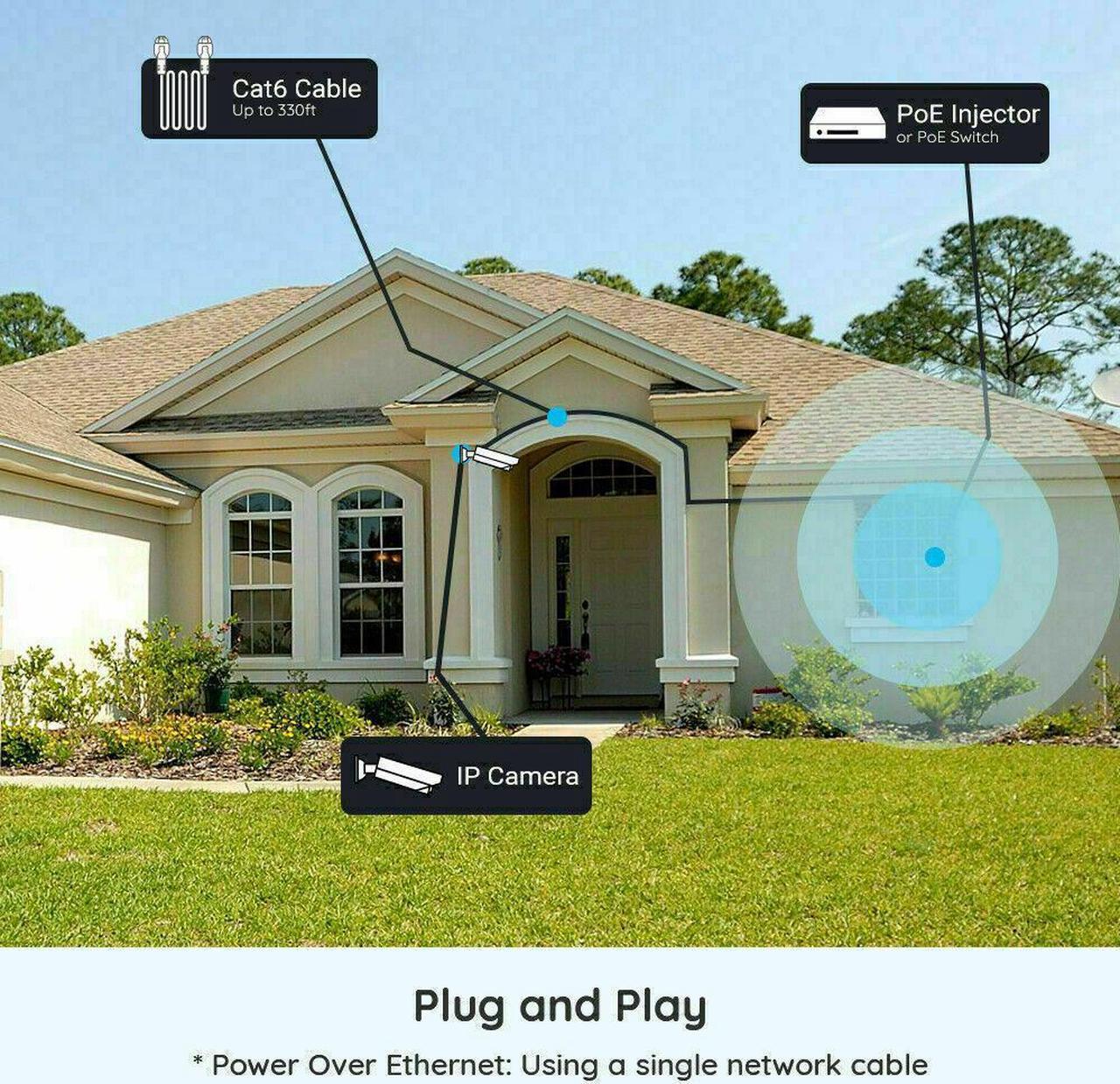 Alt view image 4 of 7 - Reolink 5MP Outdoor PoE Security IP Camera Smart Human/Vehicle Detection Audio Work with Google Assistant Dome Camera RLC-520A