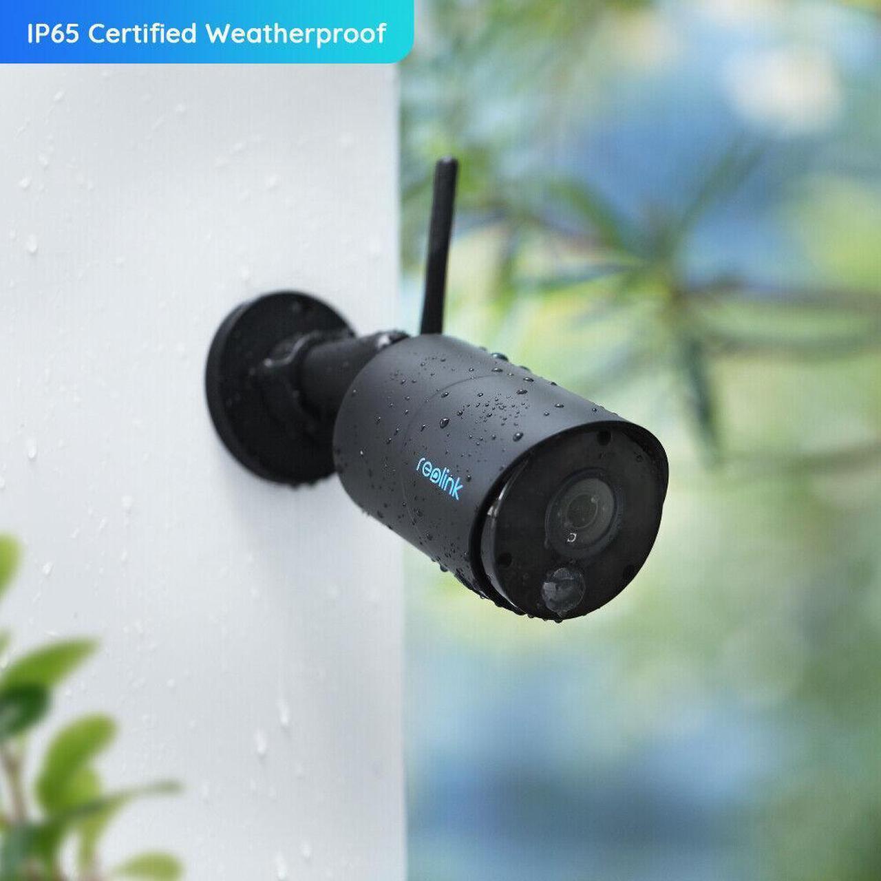 Alt view image 5 of 7 - Reolink Argus Eco Black with Black Solar Panel, Security Camera Solar Battery Powered Outdoor, Smart PIR Motion Detection, Two-Way Talk