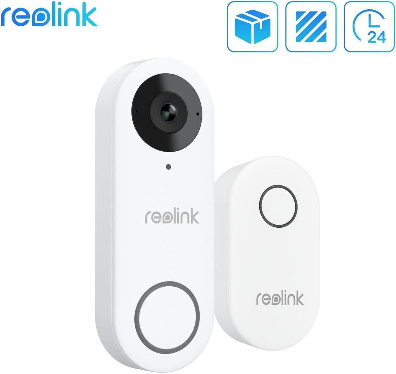 Reolink 5MP Video Doorbell WiFi with Chime Smart 2K+ Package Person Detection 2.4/5GHz Dual Band Wi-Fi Doorbell Camera Works with Reolink NVRs 24/7 Recording