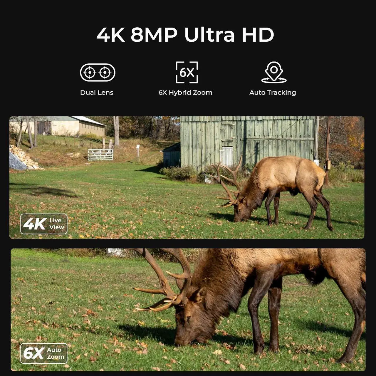 Alt view image 3 of 7 - Reolink 4K 4G LTE Dual-Lens Battery Security Camera with Auto-Zoom Tracking,Dual View, Dual Tracking, Person/Vehicle/Animal Detection