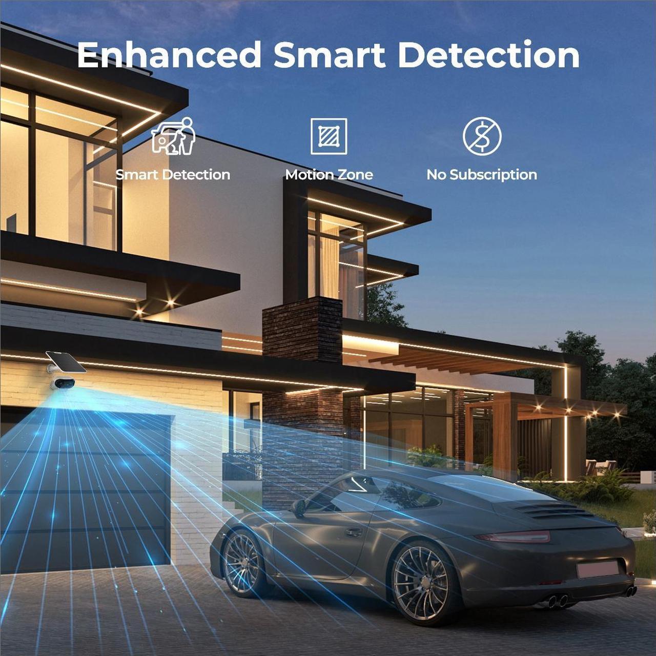 Alt view image 6 of 7 - Reolink Argus 4 Pro with With 6W Black Solar Panel 4K Battery Camera ColorX Night Vision, 180° Blindspot-Free View, Outdoor Camera with Dual-Band Wi-Fi 6, Smart AI Detection, Home Hub Compatible