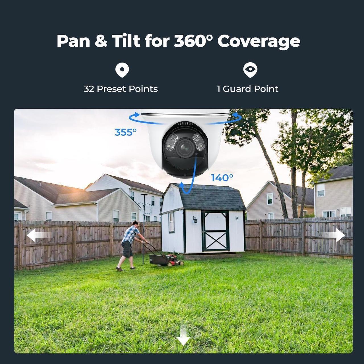 Alt view image 2 of 7 - Reolink Argus PT Ultra 4K 8MP Wireless PT Standalone Solar/Battery Camera with Spotlights, Dual-Band WiFi, Person/Vehicle Detection