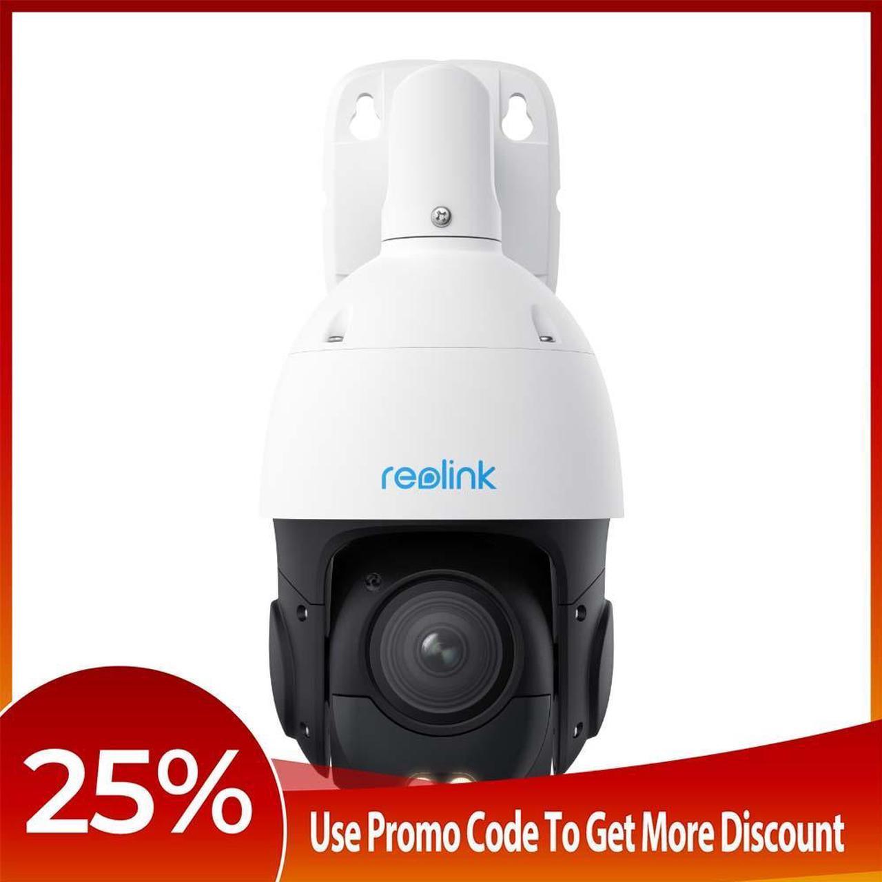 Reolink RLC-823S1 4K 8MP PoE Camera 360° Auto-Tracking with 5X Optical Zoom Color Night Vision Person/Vehicle/Animal Detection IP66 Weatherproof Pan Tilt Camera