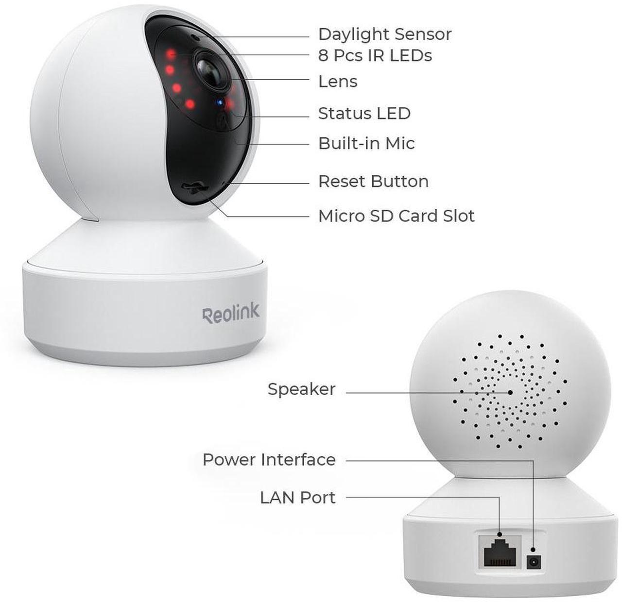 Alt view image 7 of 7 - Reolink Indoor Security Camera, Reolink 4MP HD Plug-in WiFi Camera for Home Security, Dual-Band WiFi, Multiple Storage Options, Motion Alters, Night Vision, Ideal for Baby Monitor/Pet Camera E1 Pro