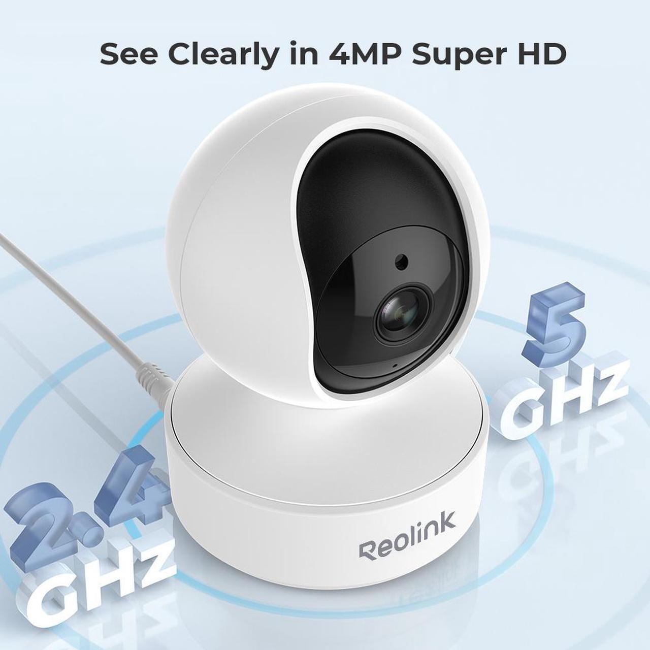 Alt view image 3 of 7 - Reolink Indoor Security Camera, Reolink 4MP HD Plug-in WiFi Camera for Home Security, Dual-Band WiFi, Multiple Storage Options, Motion Alters, Night Vision, Ideal for Baby Monitor/Pet Camera E1 Pro