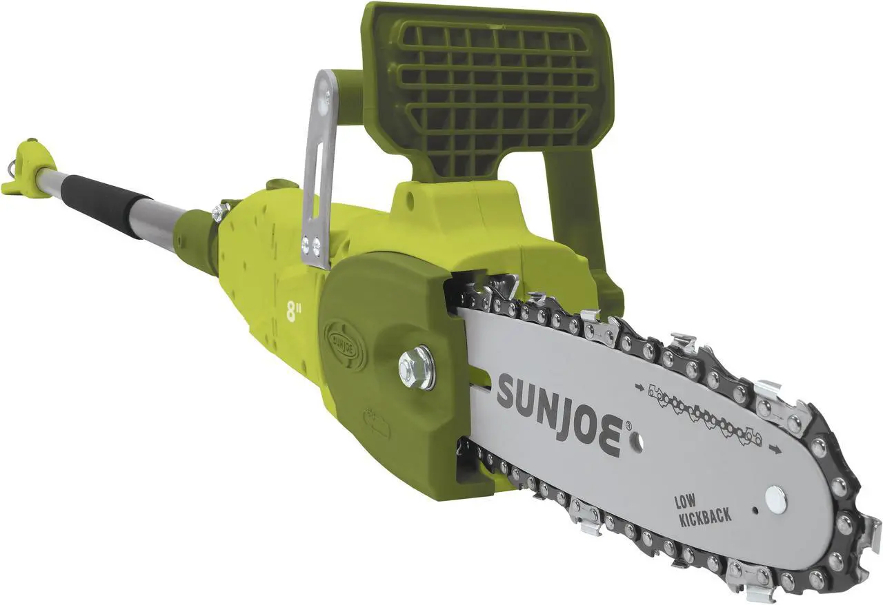 Alt view image 4 of 9 - Sun Joe SWJ806E 2-in-1 Electric Convertible Pole Chain Saw | 8 inch | 8.0 Amp (Green)
