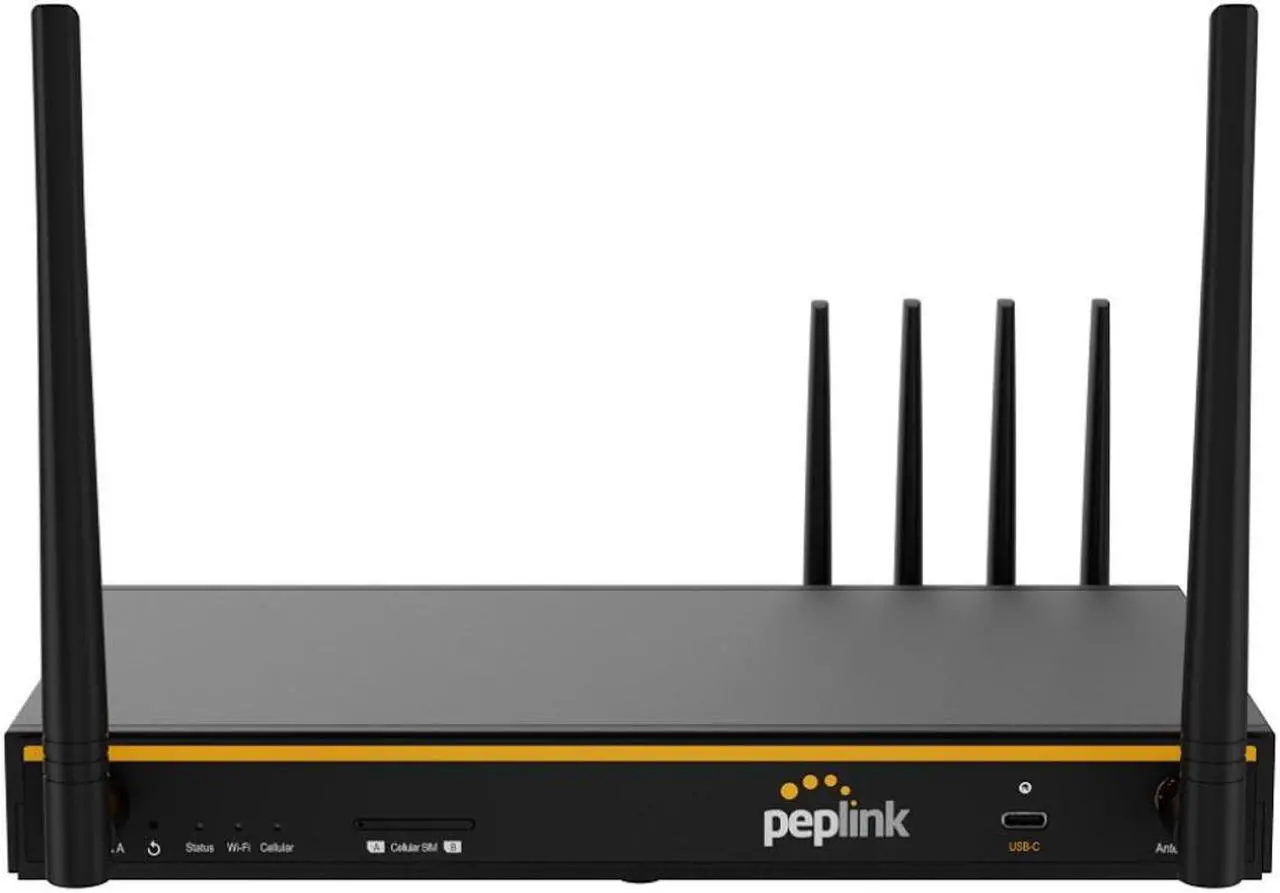 Main image of Peplink B One 5G - Gigabit Dual WAN Cellular WiFi Router for Wireless Internet - 1Gbps Throughput, Wi-Fi 6, Dual-Band, 4 LAN Ports, Supports 150 Users