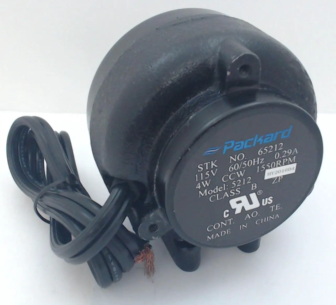 Alt view image 2 of 2 - Packard Unit Bearing Motor, 4 Watts, 115 V, 1550 RPM, 60/50Hz, 65212