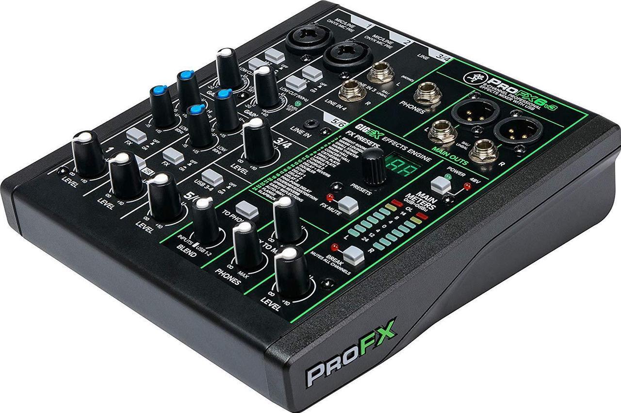 Alt view image 4 of 20 - Mackie ProFX Series, 6 Mixer - Unpowered, 6-Channel w/USB (ProFX6v3)
