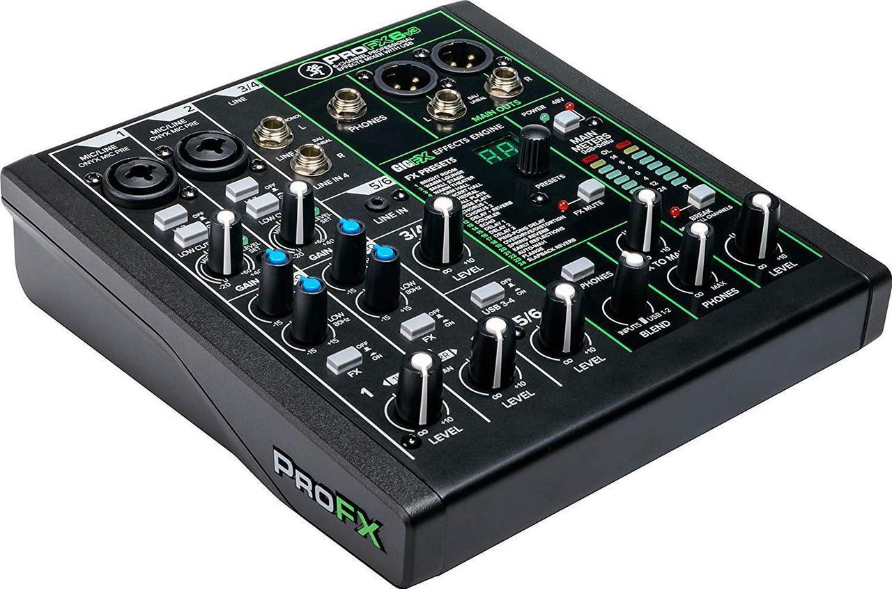 Alt view image 3 of 20 - Mackie ProFX Series, 6 Mixer - Unpowered, 6-Channel w/USB (ProFX6v3)