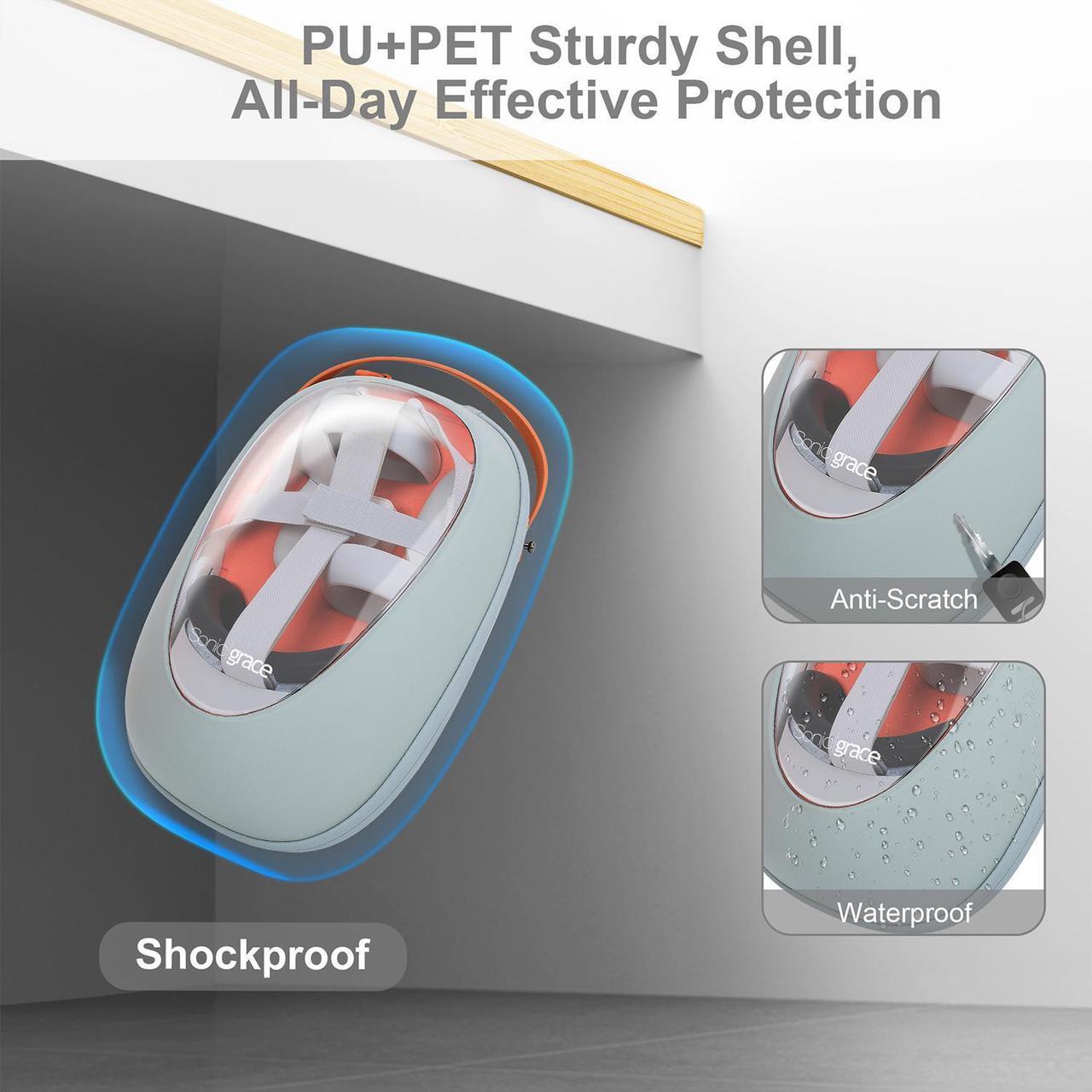 Alt view image 5 of 7 - Sonicgrace for Quest 2 Case - Carrying Case Compatible with Quest 2 Clear