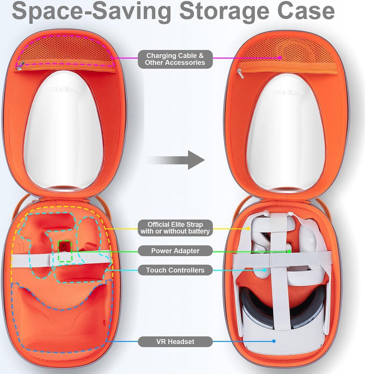 Alt view image 2 of 7 - Sonicgrace for Quest 2 Case - Carrying Case Compatible with Quest 2 Clear