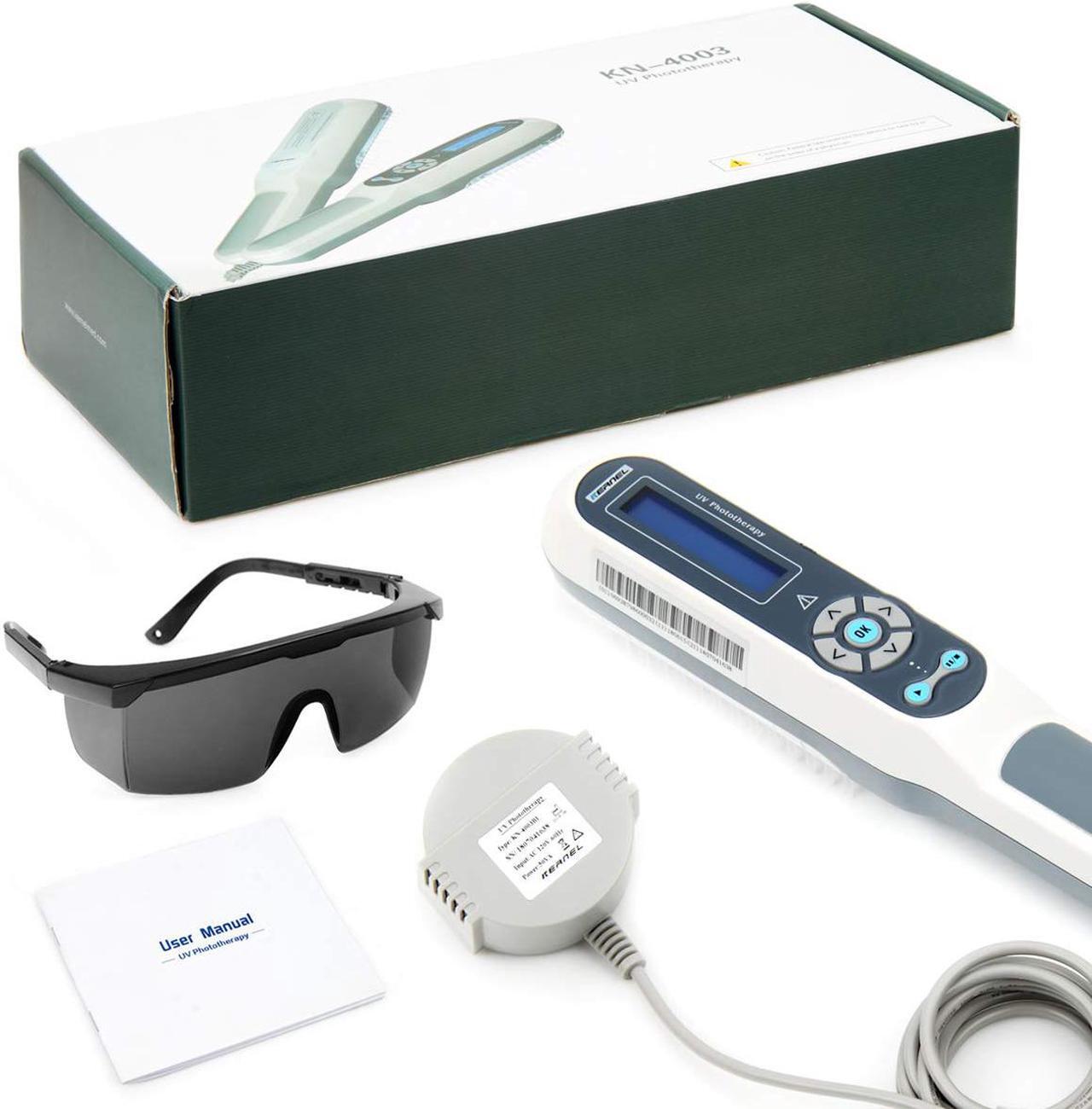 Alt view image 4 of 7 - Kernel KN-4003BL home use handheld UV phototherapy 311nm narrowband UVB timer lamp psoriasis vitiligo