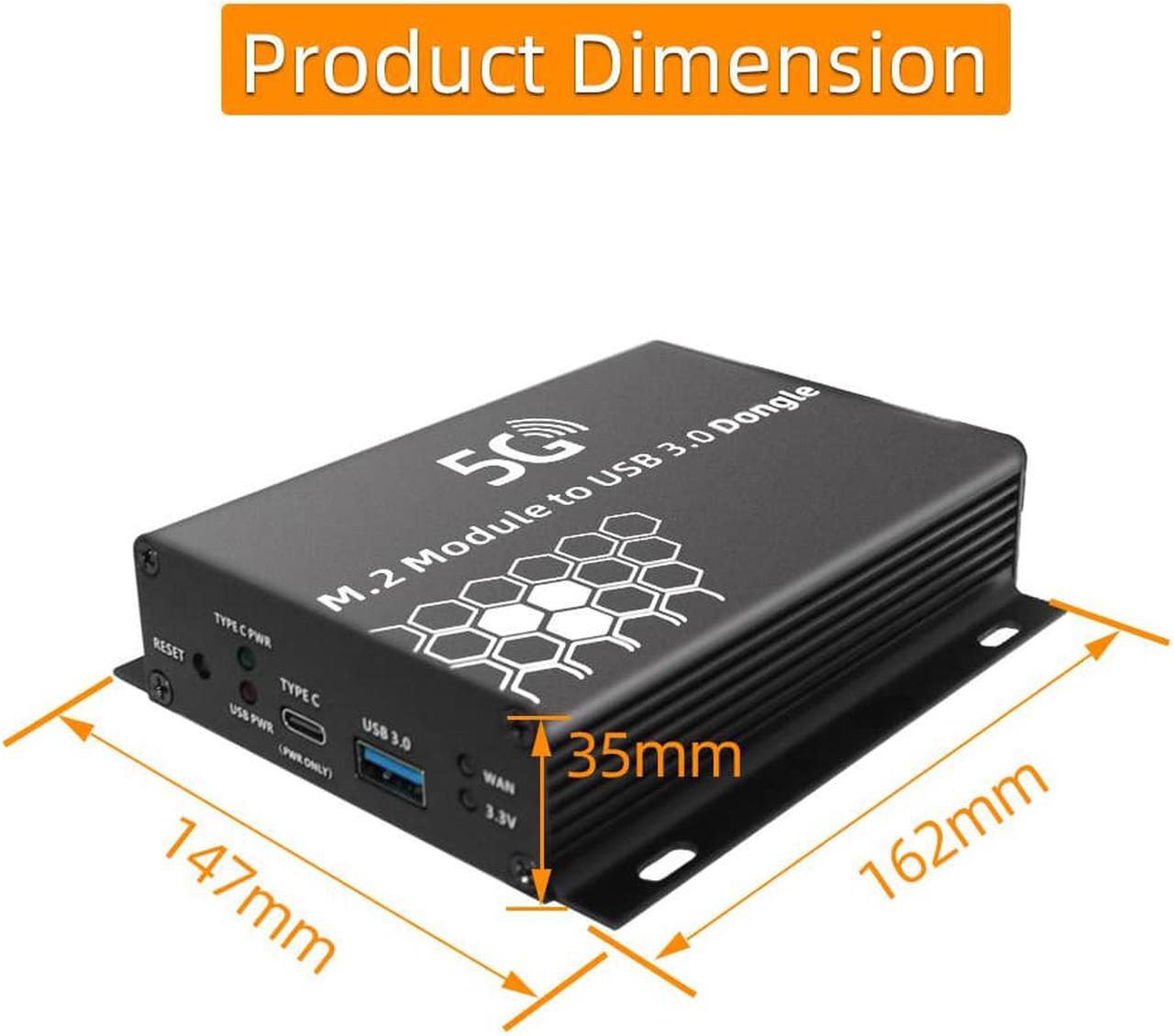 Alt view image 2 of 7 - NGFF(M.2) 4G/5G Module to USB 3.0 Adapter with auxiliary power