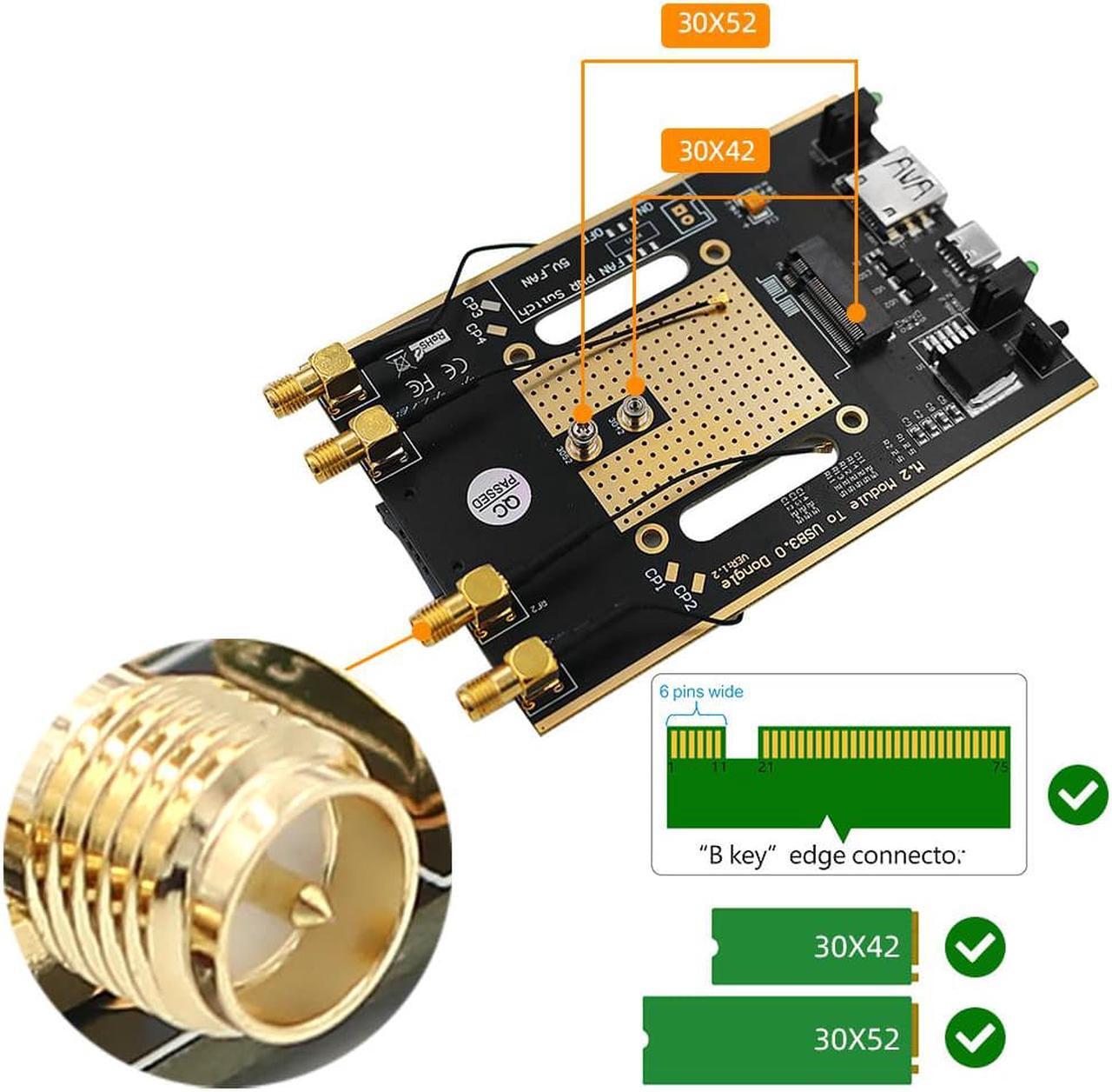Alt view image 4 of 7 - NGFF(M.2) 4G/5G Module to USB 3.0 Adapter with auxiliary power