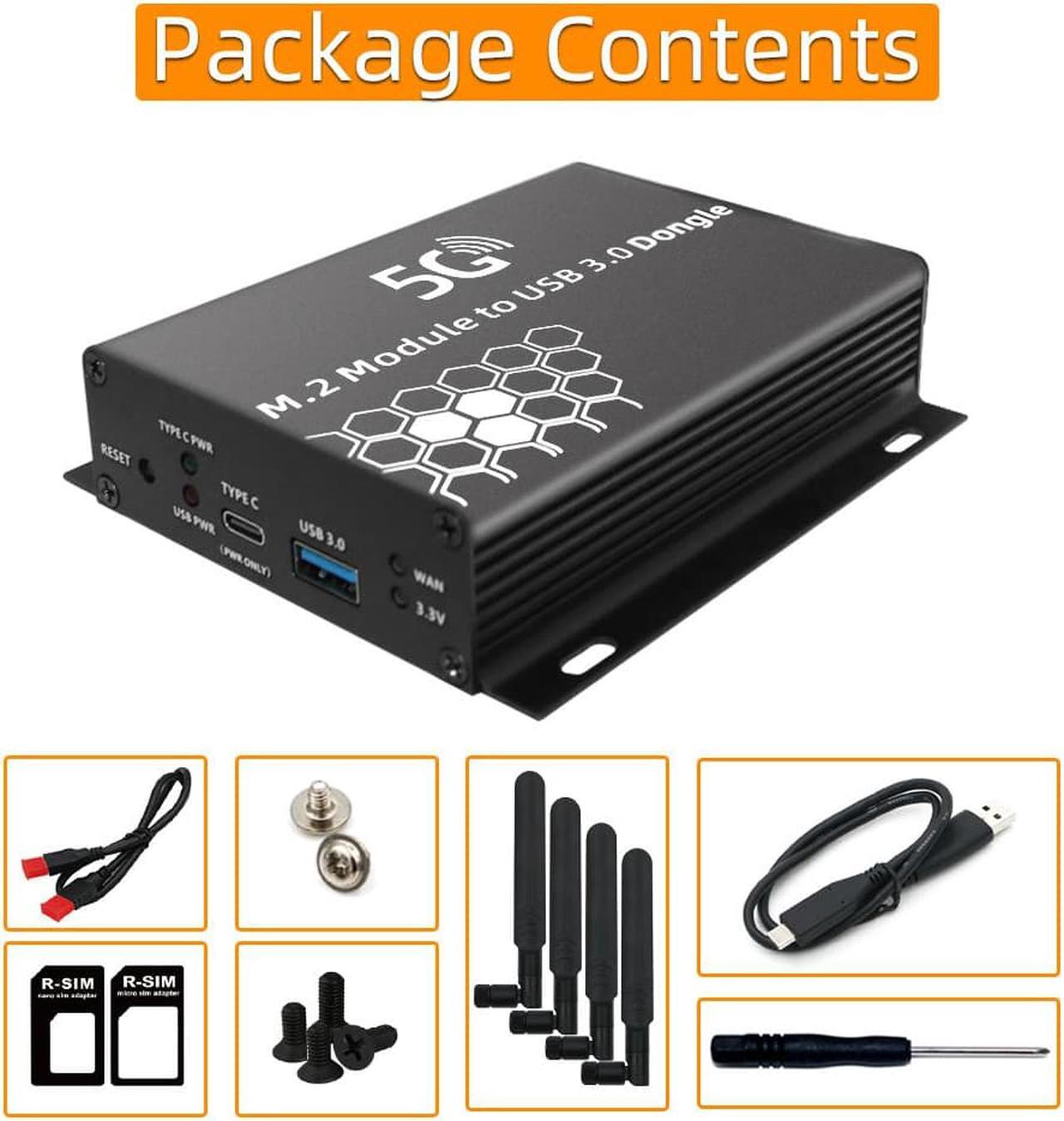 Alt view image 7 of 7 - NGFF(M.2) 4G/5G Module to USB 3.0 Adapter with auxiliary power