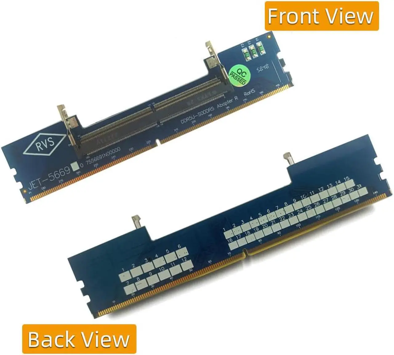 Main image of Laptop DDR5  RAM to SO DDR5 U-DIMM Desktop Adapter Card, Memory Tester SO DDR5 to DDR5 U-DIMM Converter