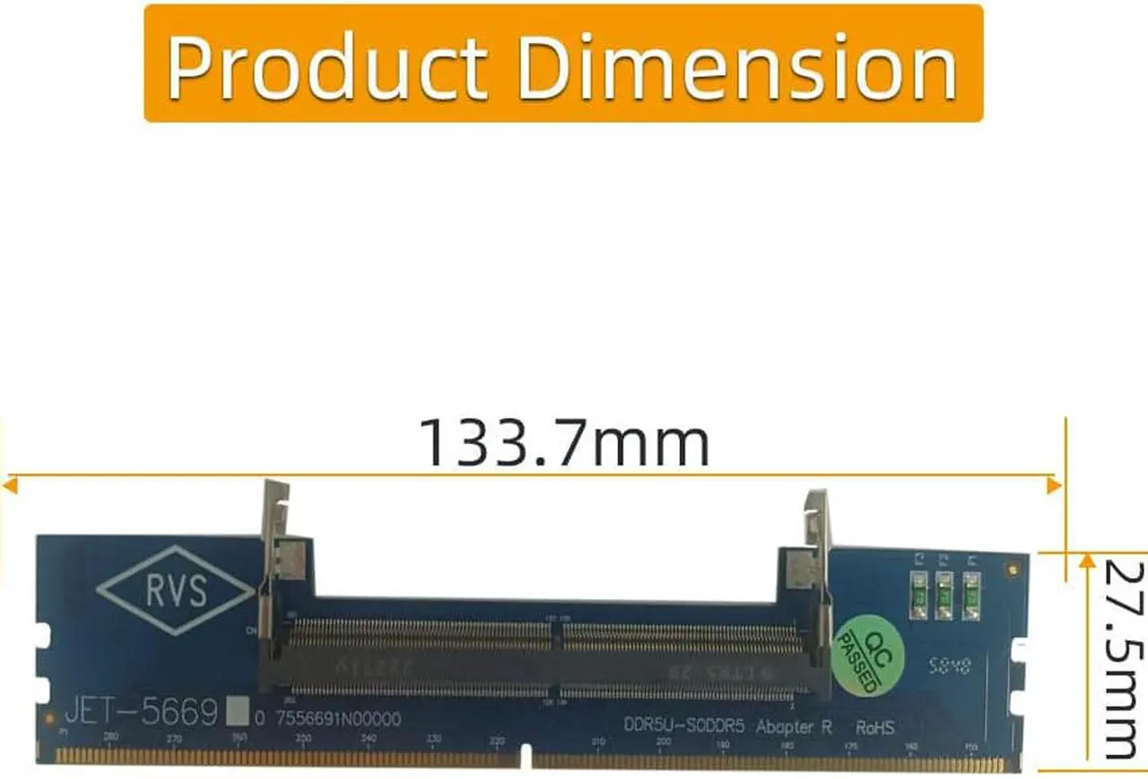 Alt view image 4 of 5 - Laptop DDR5  RAM to SO DDR5 U-DIMM Desktop Adapter Card, Memory Tester SO DDR5 to DDR5 U-DIMM Converter