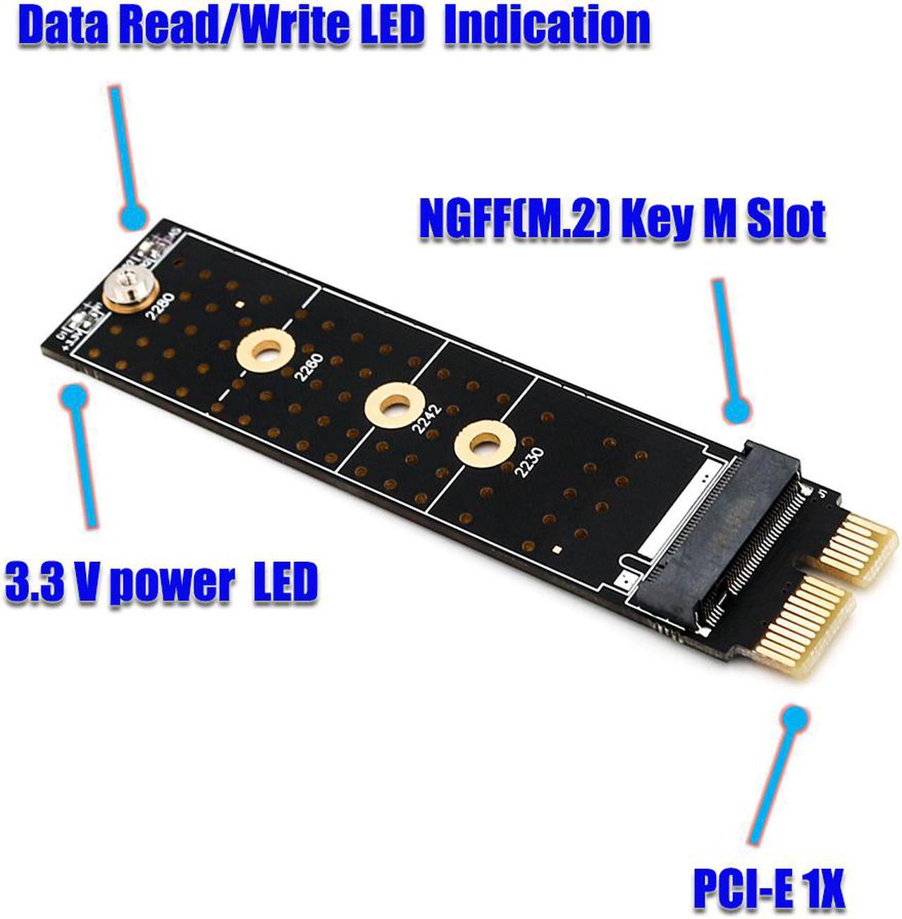 Alt view image 4 of 6 - NEW NGFF(M.2)  nvme M key SSD to PCI- E 1X Adapter with Heatsink(vertical installation)