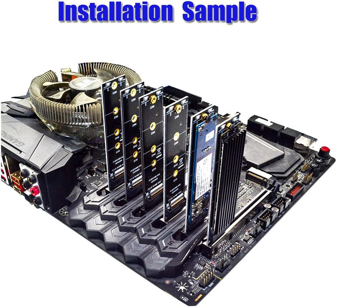 Alt view image 6 of 6 - NEW NGFF(M.2)  nvme M key SSD to PCI- E 1X Adapter with Heatsink(vertical installation)