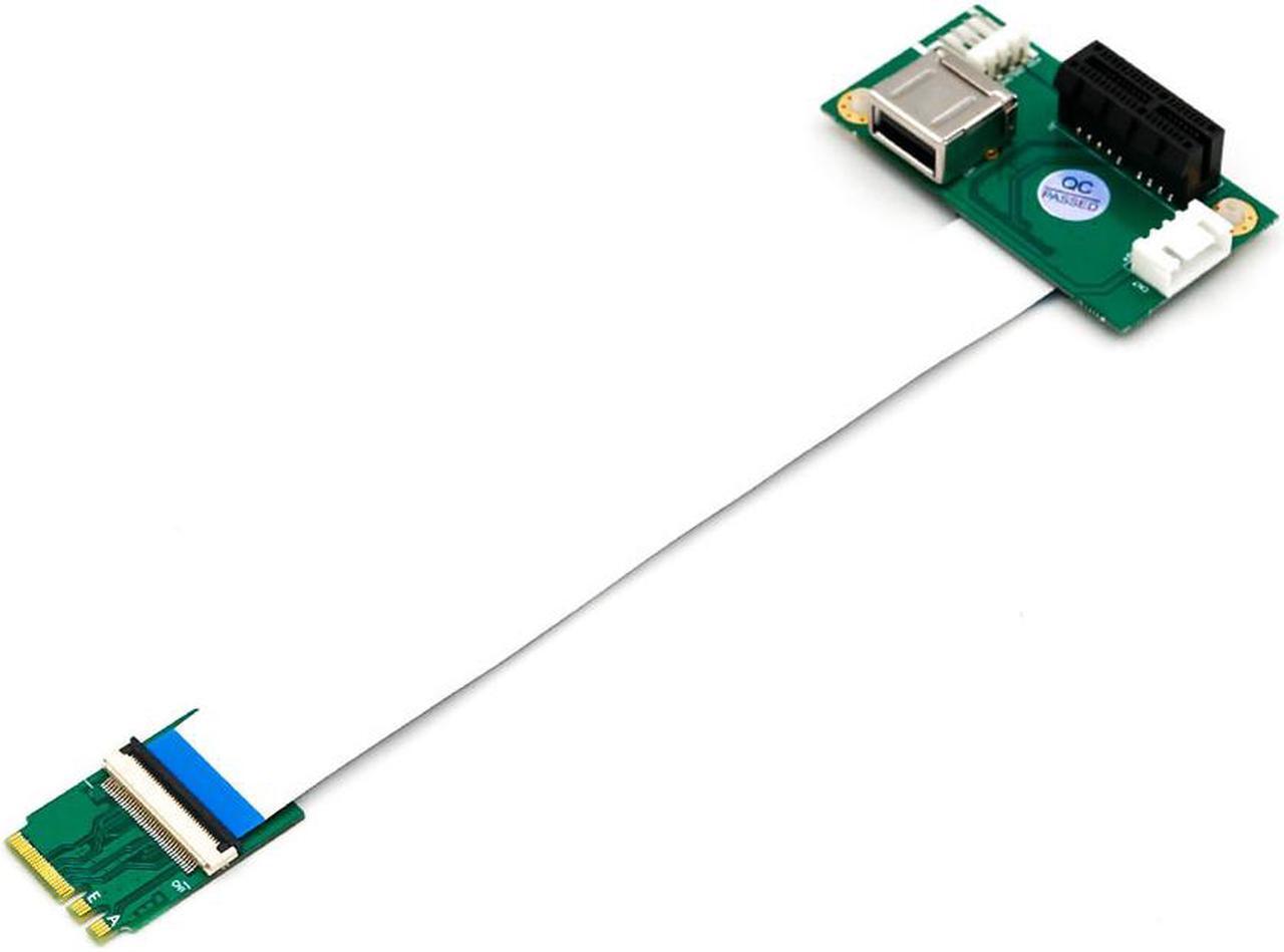 Alt view image 7 of 7 - NGFF (M.2)  Key A/E  to PCI-E Express X1+USB Riser Card with High Speed FPC Cable