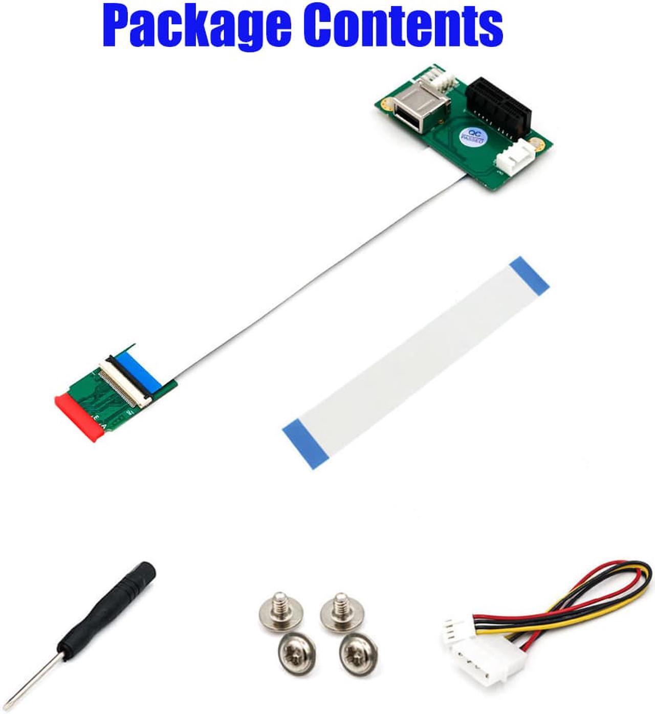 Alt view image 3 of 7 - NGFF (M.2)  Key A/E  to PCI-E Express X1+USB Riser Card with High Speed FPC Cable