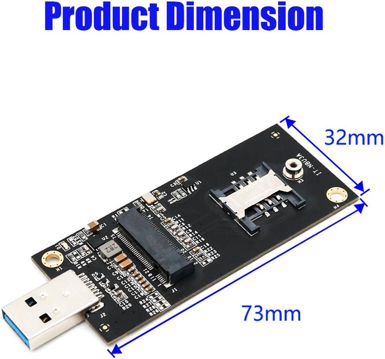 Alt view image 6 of 7 - NGFF(M.2)  key B  to USB 3.0 Adapter  with SIM 6pin Slot for WWAN/LTE Module